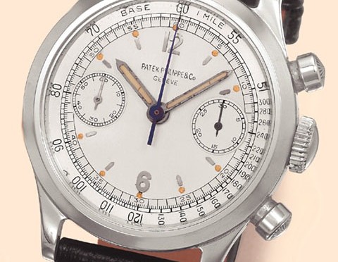 Patek waterproof chronograph 1463 in stainless steel hands