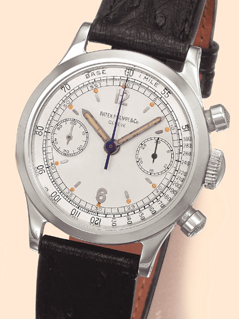 Patek waterproof chronograph 1463 in stainless steel hands