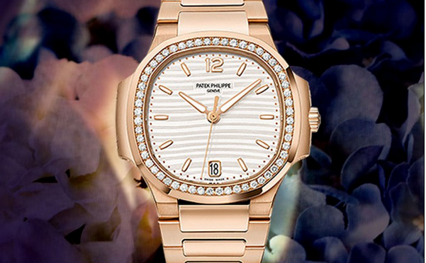 Fashion classic Patek Philippe replica Ladies Nautilus series rose gold diamond-studded replica watches